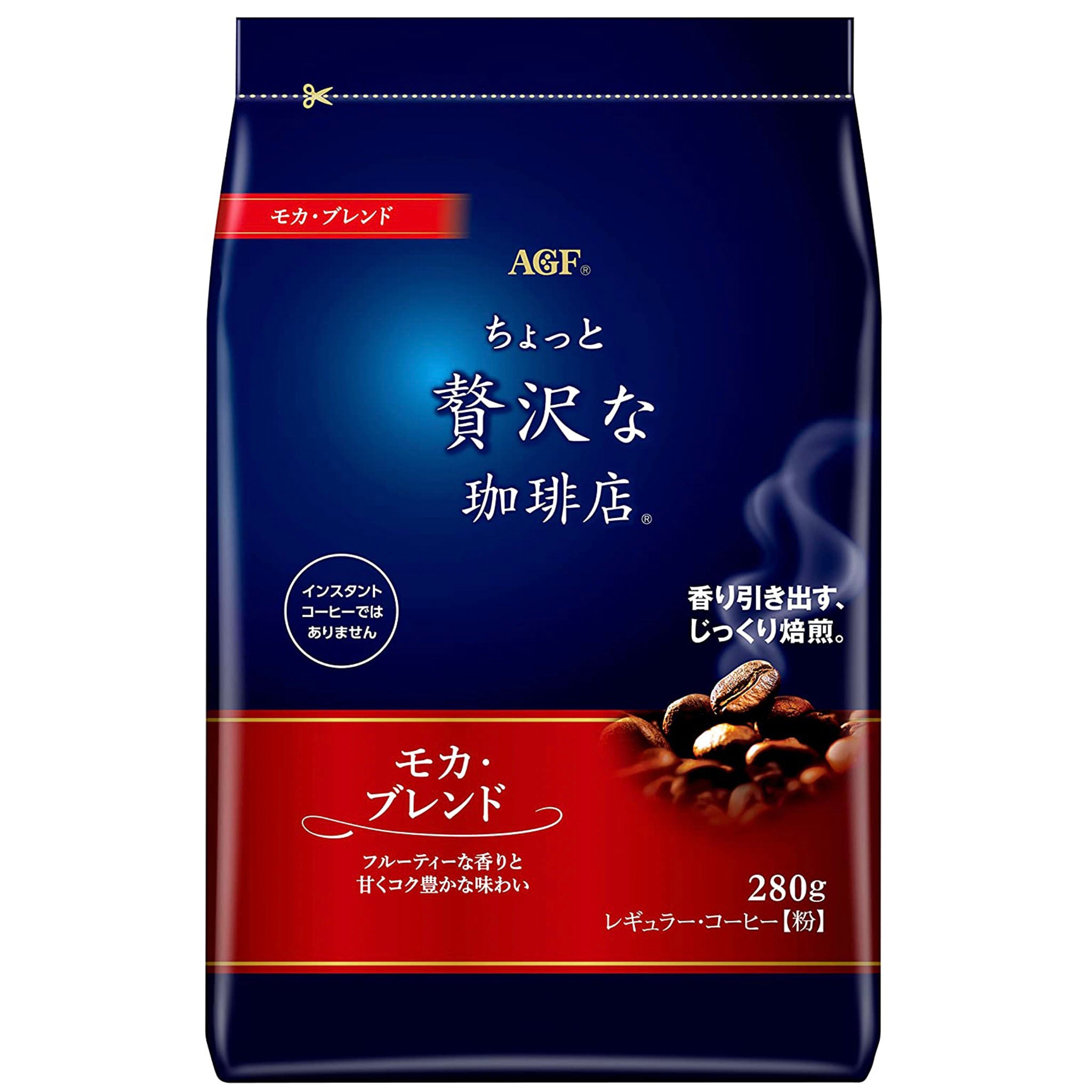 AGF A Little Luxurious Coffee Shop Regular Coffee Mocha Blend Powder | Made in Japan | Japanese Coffee Powder