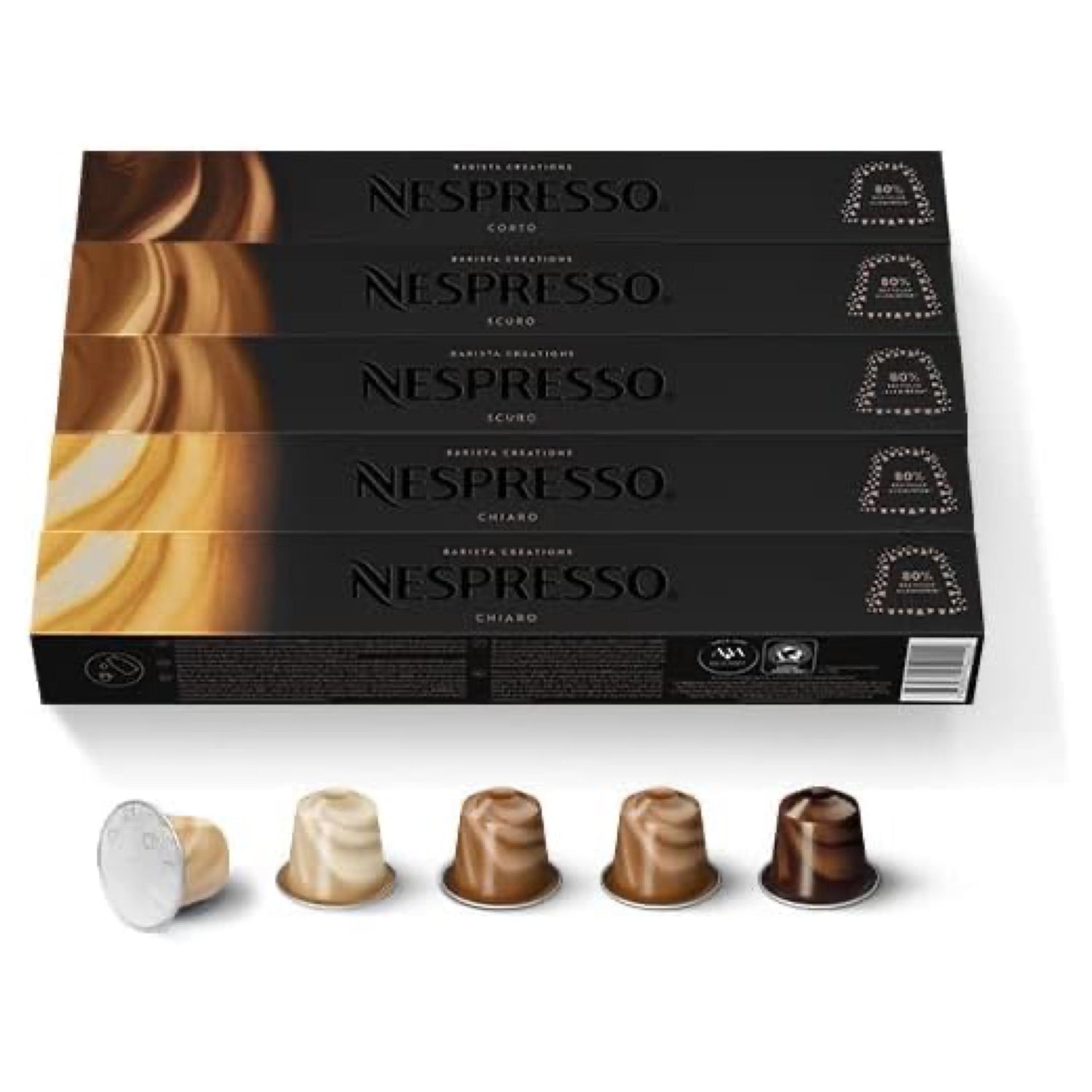 Nespresso Original Barista Creations Milk Recipe Coffee Set 3 Types (50 Pods) Original Capsule