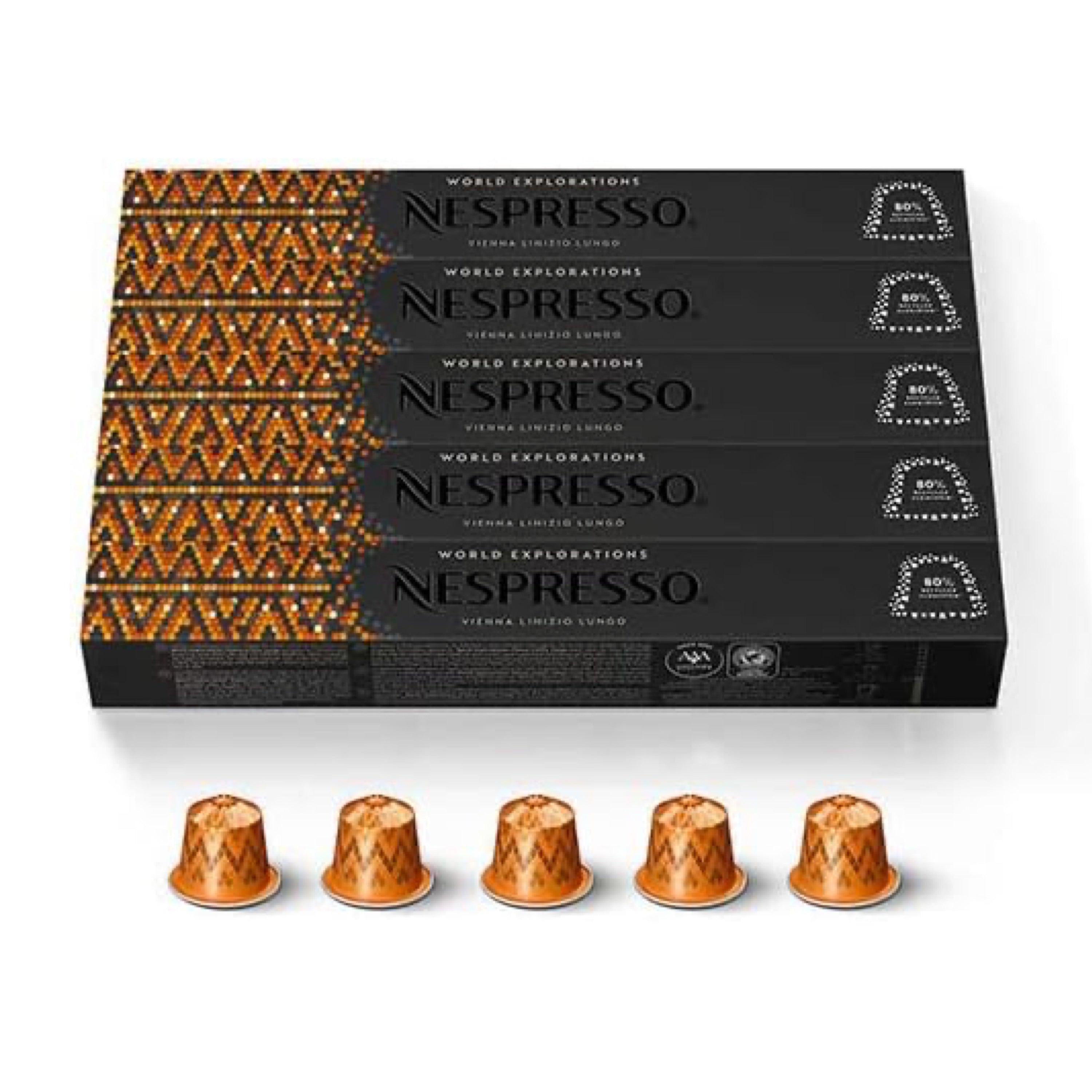 Nespresso World Explorations Vienna Lungo 5-bottle set (50 Pods) Original capsule