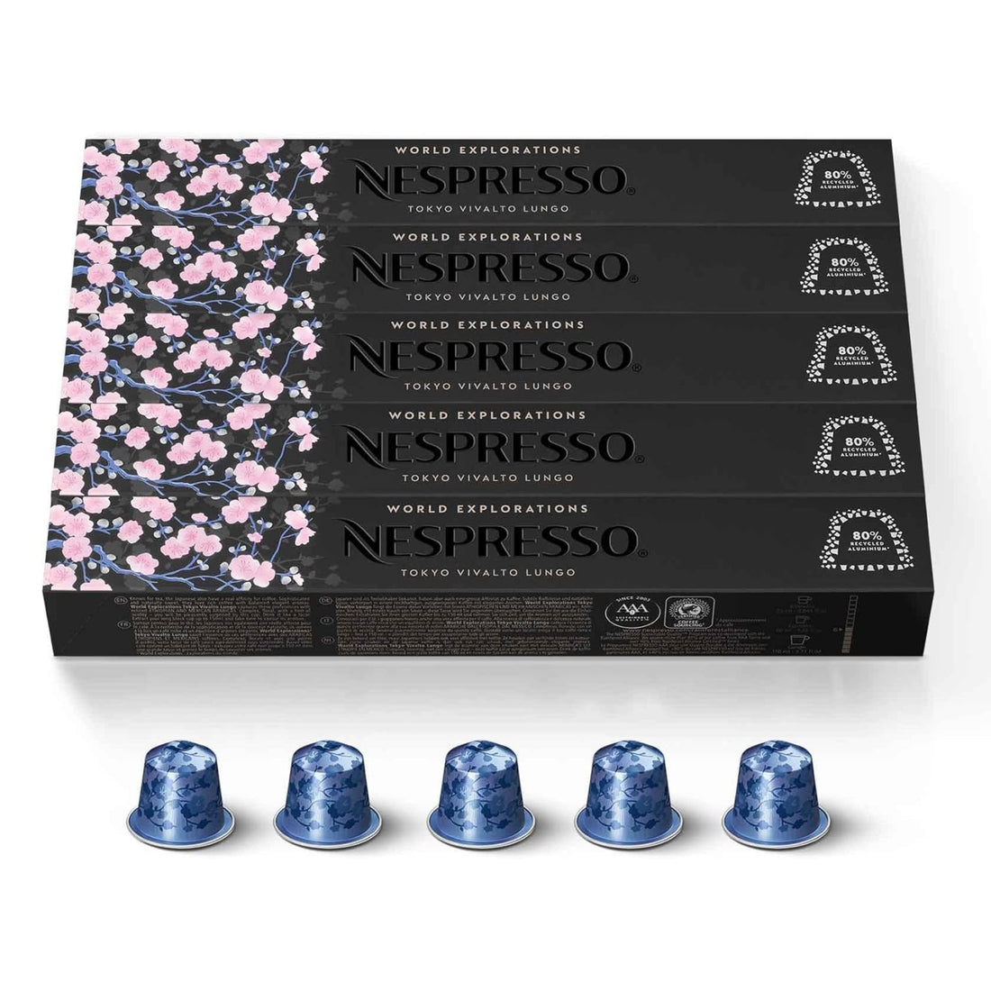 Nespresso World Explorations Tokyo Lungo 5-bottle set (50 Pods) Original capsule