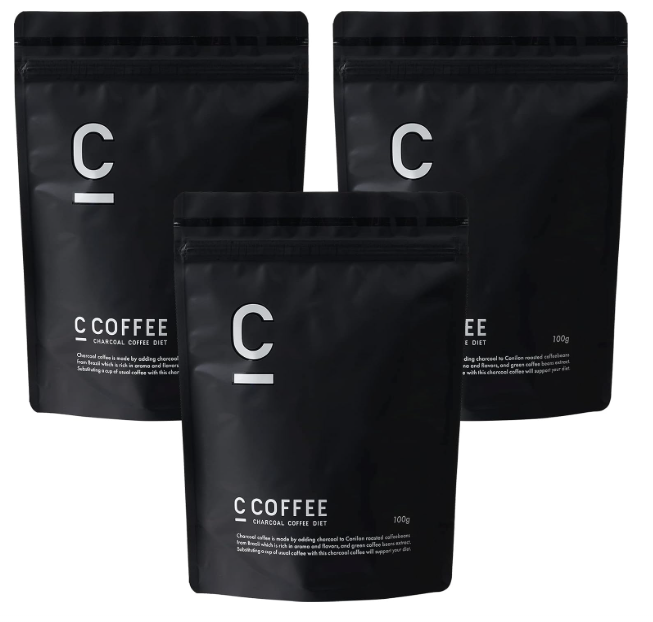 C COFFEE Sea Coffee 3-Bag Set (100g Each) – Diet Coffee Replacement with Charcoal &amp; MCT Oil
