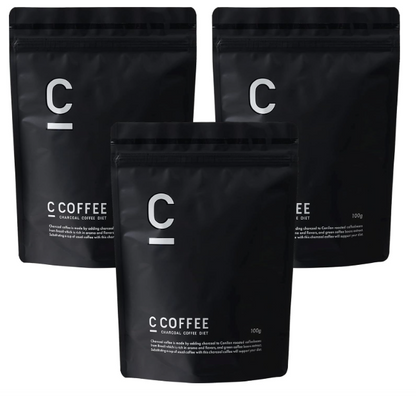 C COFFEE Sea Coffee 3-Bag Set (100g Each) – Diet Coffee Replacement with Charcoal &amp; MCT Oil
