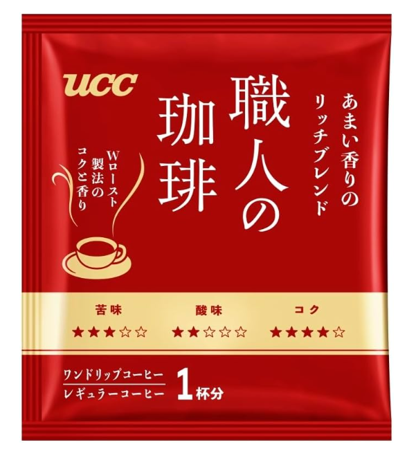 UCC Craftsman’s Coffee One Drip, Rich Blend with Sweet Aroma, 100 Pieces