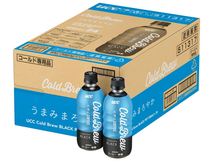 UCC Cold Brew Black Iced Coffee, 16.9 fl oz (500 ml) × 24 Bottles – Smooth &amp; Sugar-Free