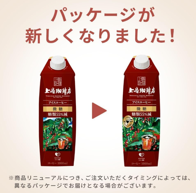 UCC Ueshima Ice Coffee, Low Sugar, Paper Pack, 33.8 fl oz (1,000 ml) × 12 Bottles