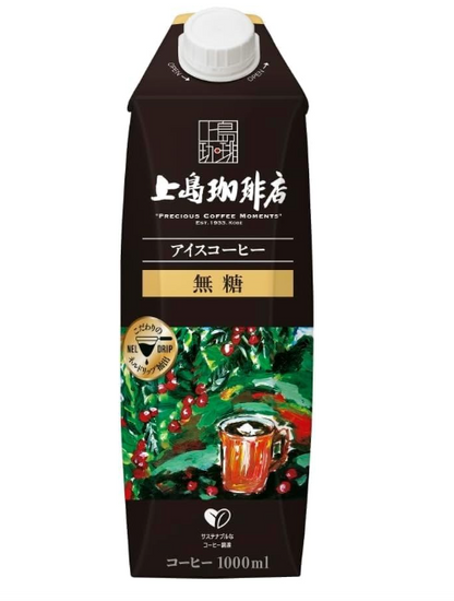 UCC Ueshima Coffee Unsweetened, Paper Pack, 33.8 fl oz (1,000 ml) x 12 Packs
