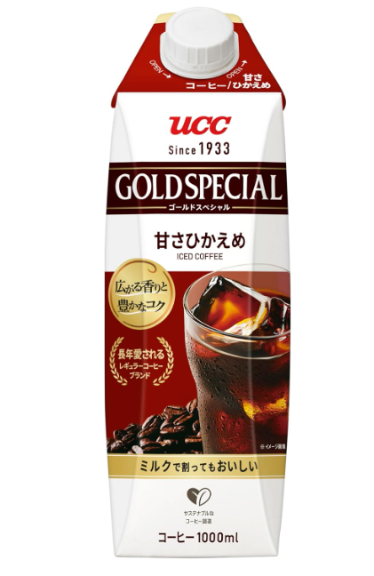 UCC Gold Special Iced Coffee, Paper Pack, 33.8 fl oz (1,000 ml) x 12 Packs