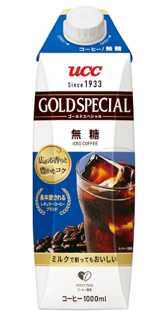 UCC Gold Special Iced Coffee Sugar-Free, Paper Pack, 33.8 fl oz (1,000 ml) x 12 Packs