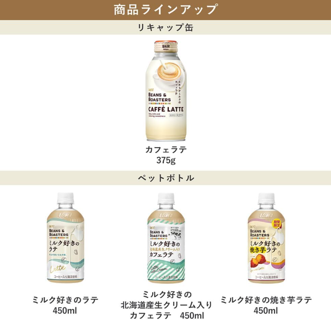Beans &amp; Roasters Milk Lover’s Latte Café Latte – 15.2 fl oz (450 ml) x 24 Bottles