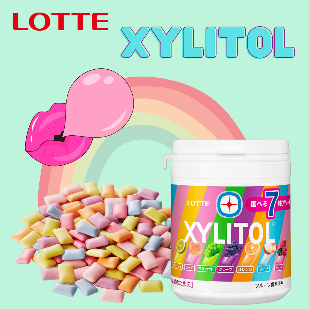 Lotte Xylitol Gum 7 Types Assorted Bottle 143g | Made in Japan