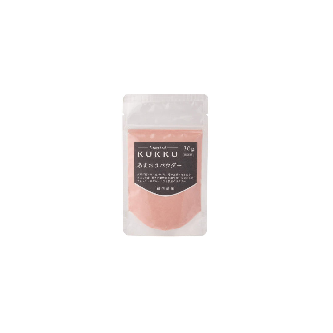 KUKKU Limited Amaou Strawberry Powder (Fukuoka Prefecture, 30 g) – Additive-Free Japanese Fruit Powder