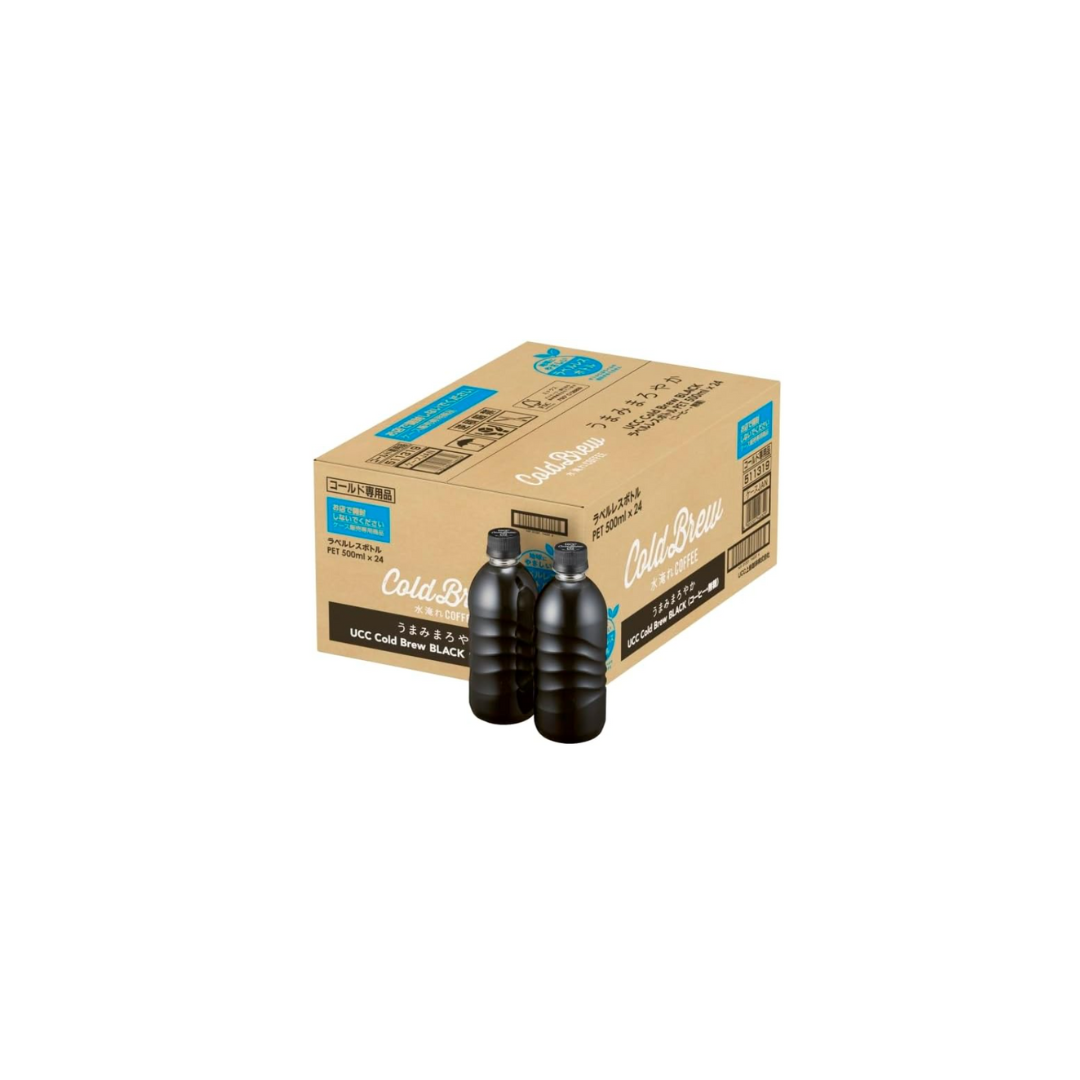 UCC Cold Brew Black Label-Less PET Bottle, 16.9 fl oz (500 ml) × 24 Bottles – EC Exclusive