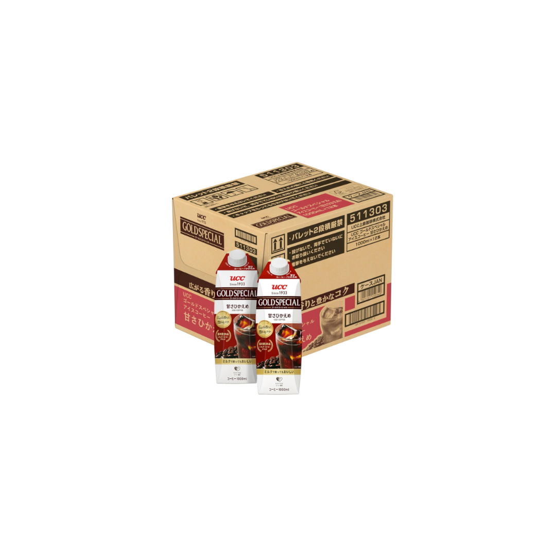 UCC Gold Special Iced Coffee, Paper Pack, 33.8 fl oz (1,000 ml) x 12 Packs