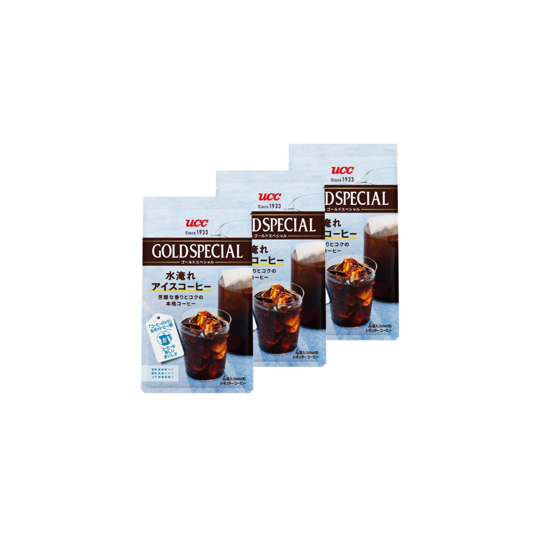 UCC Gold Special Coffee Bag Cold Brewed Iced Coffee – 4 Bags x 3 Pieces, My Bottle