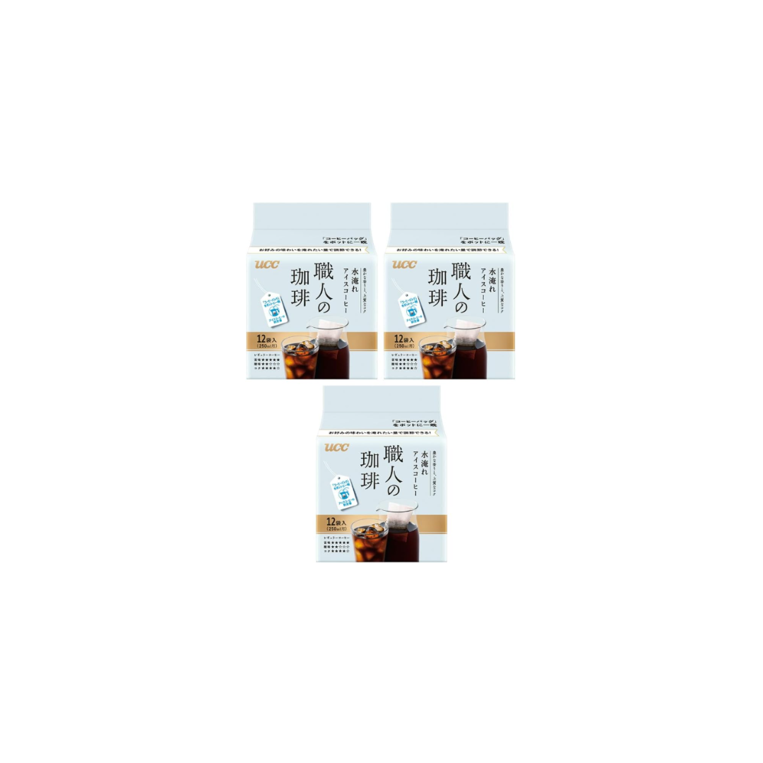 UCC Craftsman Coffee Bag Water Brewed Iced Coffee – 12 Bags x 3 Pieces [My Bottle]