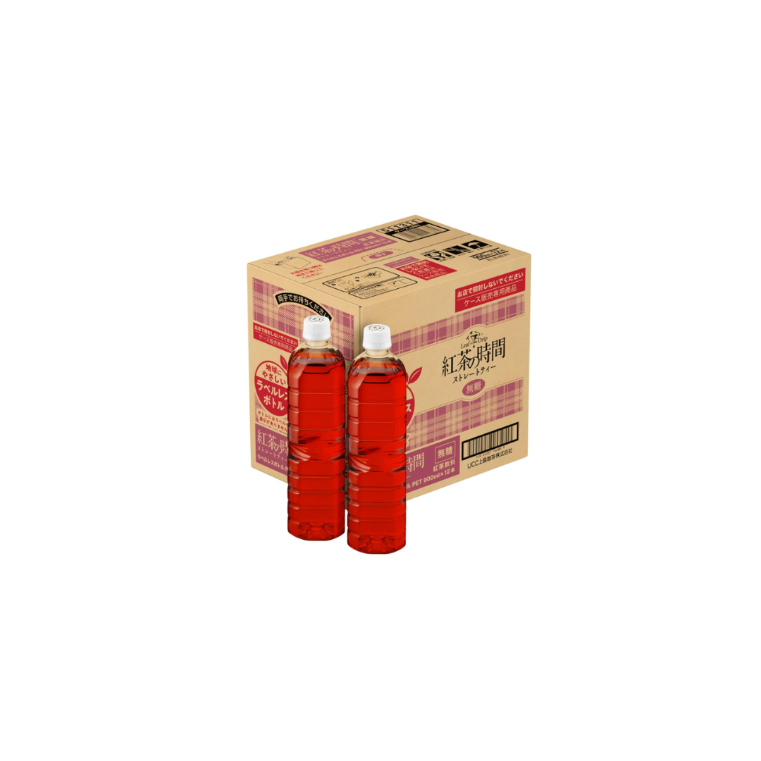 Tea Time Straight Tea Unsweetened – Labelless Plastic Bottles, 30.5 fl oz (900 ml) x 12