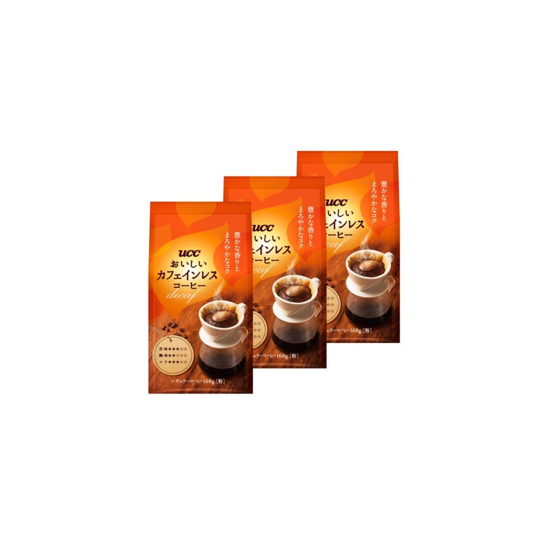 UCC Delicious Decaffeinated Coffee Powder – 5.6 oz (160 g) x 3 Packs
