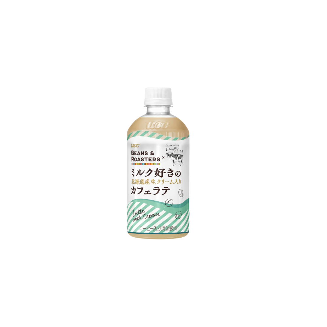 Beans &amp; Roasters Café Latte with Hokkaido Cream – 15.2 fl oz (450 ml) x 24 Bottles