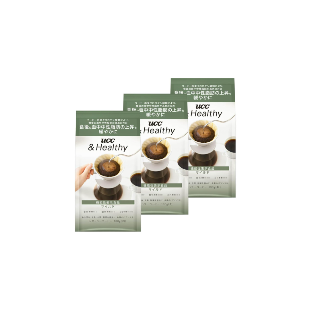 UCC Healthy Mild Coffee Powder – 6.3 oz (180 g) x 3 Packs