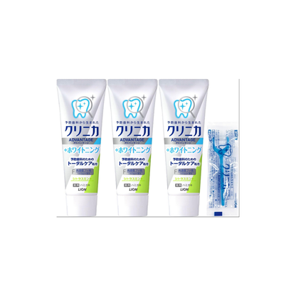 Clinica Advantage + Whitening Toothpaste Citrus Mint | 1450 ppm Fluoride | 130 g x 3 + Y-Floss