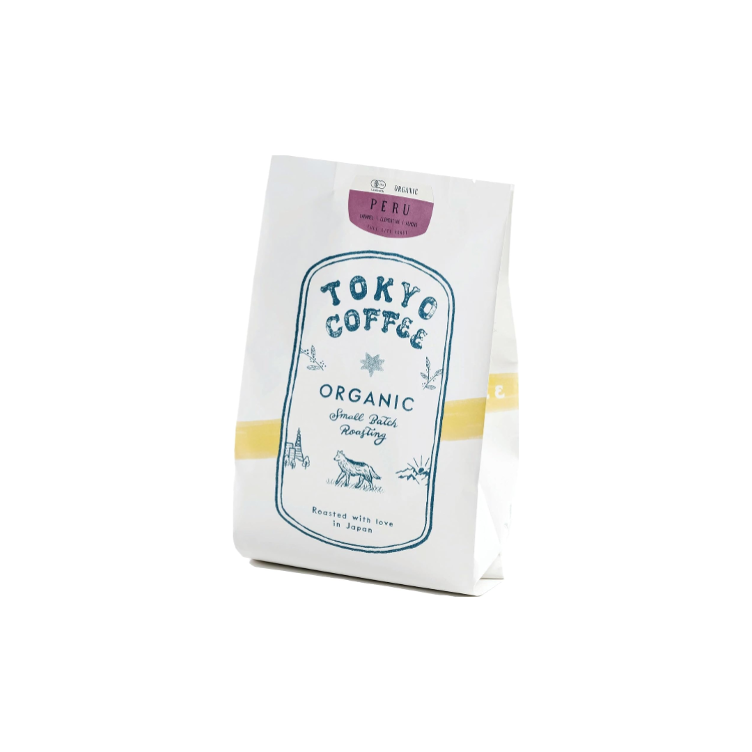TOKYO COFFEE Organic Peruvian Coffee Beans – Medium Roast, Medium Grind (200 g)