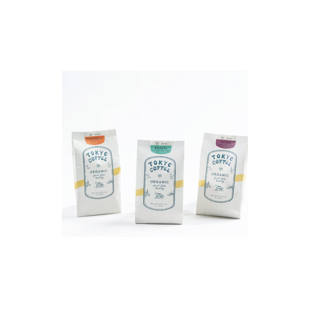 TOKYO COFFEE Organic Single Origin Coffee Comparison Set – JAS Certified (3 × 100 g)