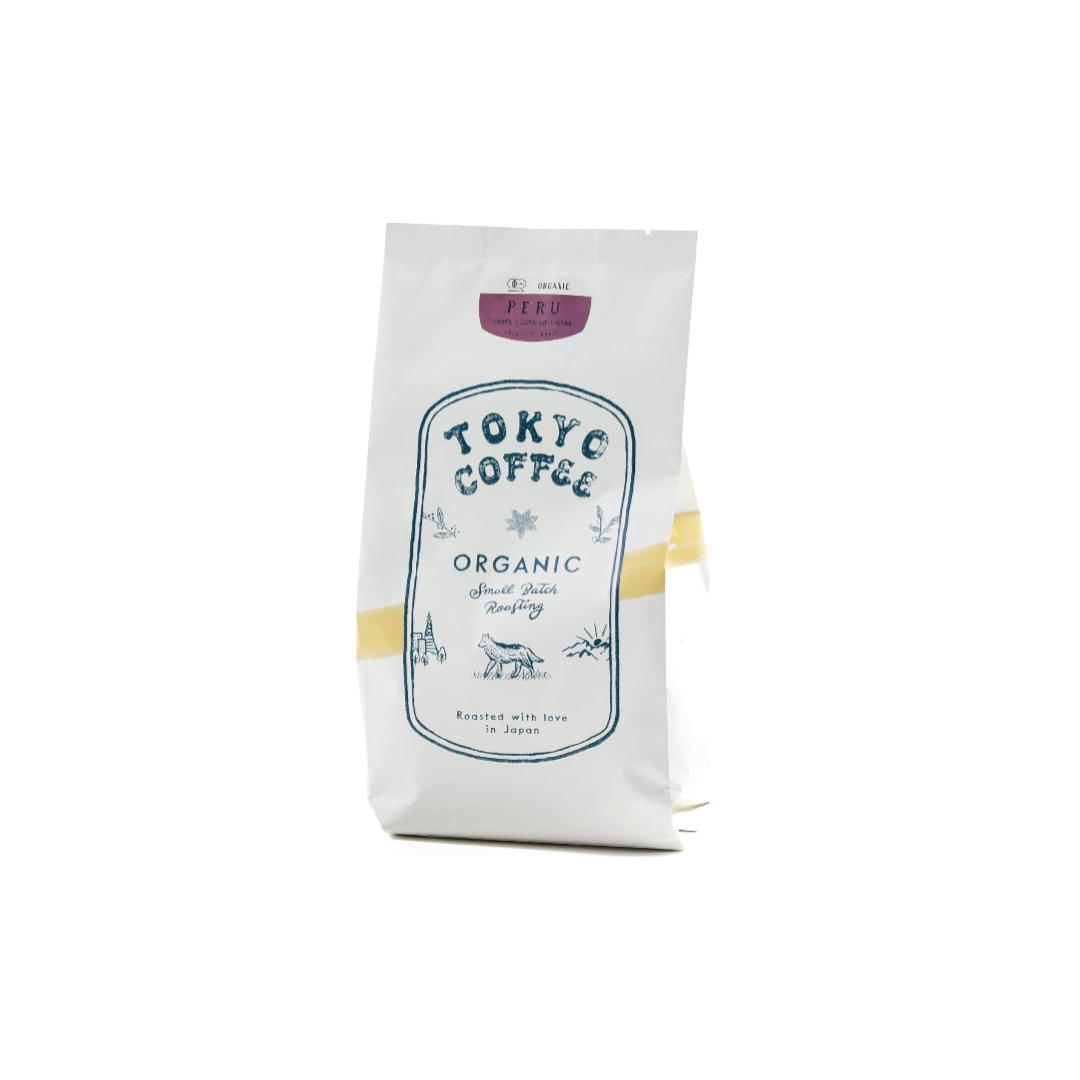 TOKYO COFFEE Organic Peruvian Coffee Beans – Medium Deep Roast, Home-Roasted (400g)