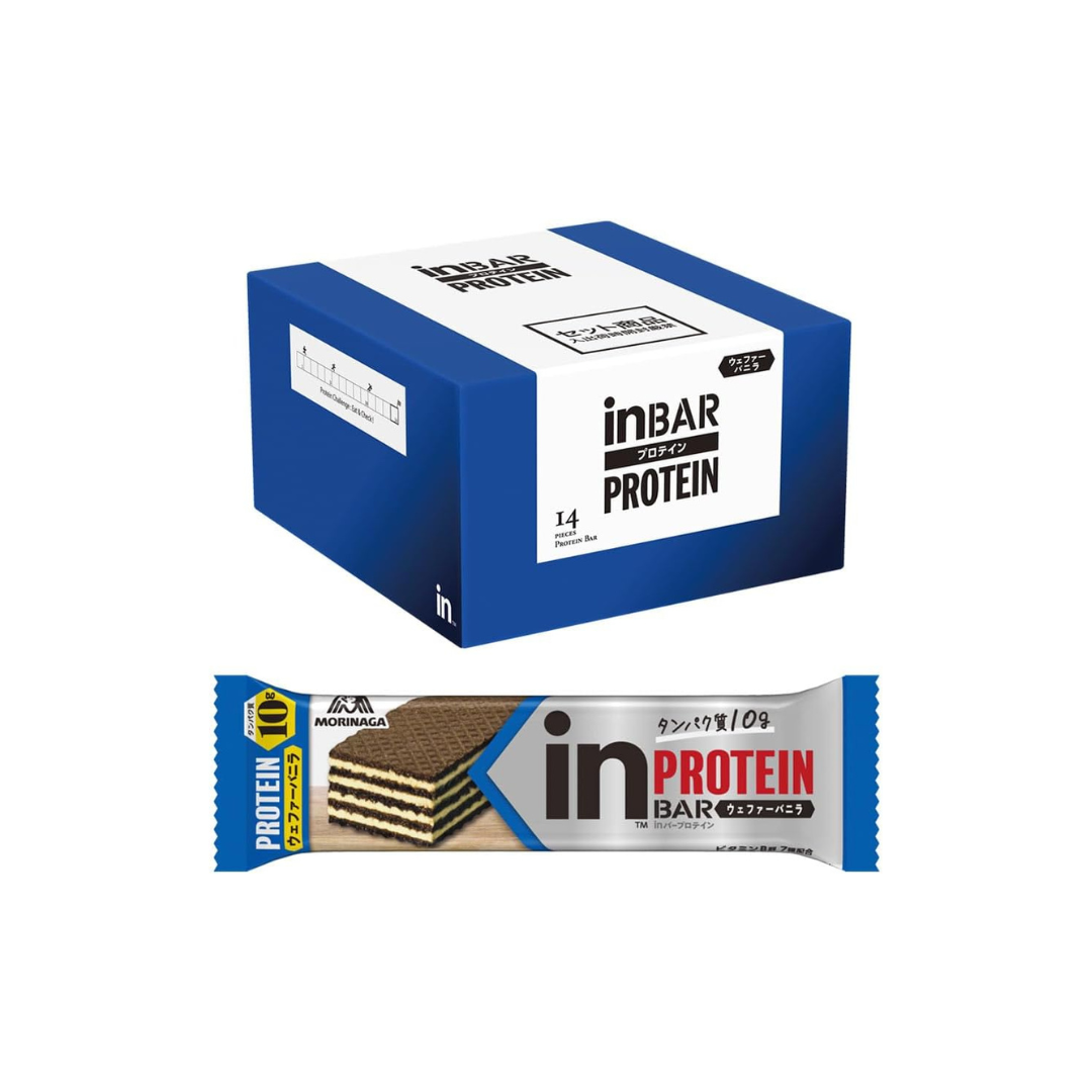 In-Bar Protein Vanilla  – High Protein 10g Vanilla Cream Wafer Bars by Morinaga &amp; Compay