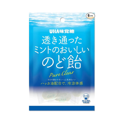 UHA Mikakuzu Sugar, Clear Mint, Delicious Throat Candy, 3.2 oz (92 g) Per Bag, Set of 6 Bags