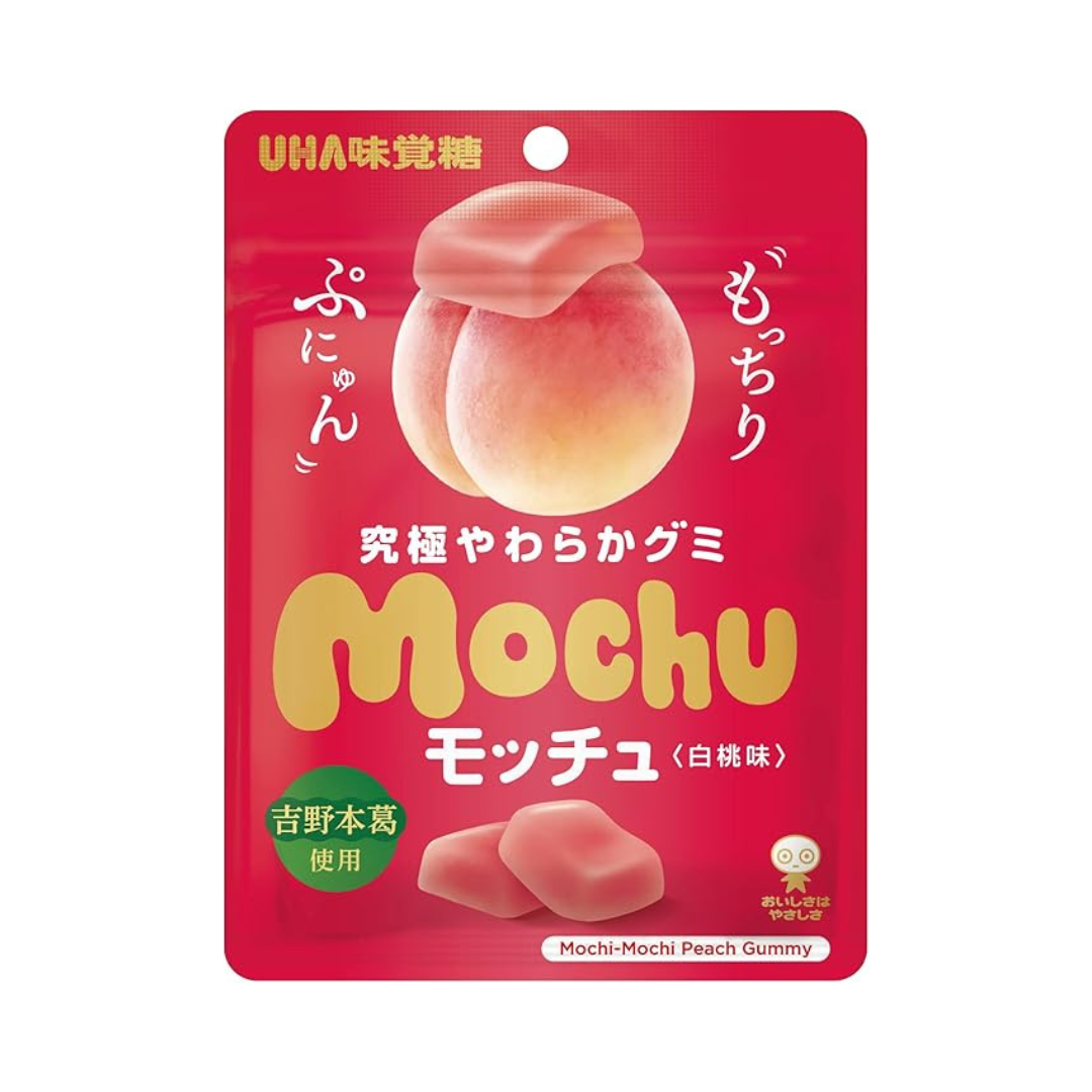 UHA Mocchu, White Peach, 1.6 oz (45 g) x 10 Bags