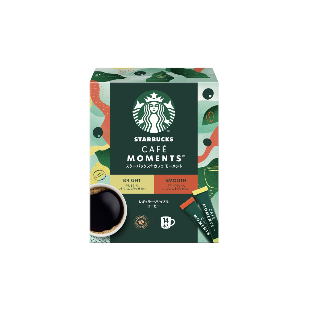 Starbucks Cafe Moment Black Stick Assortment 14 Sticks | Regular Soluble Coffee | Individually Wrapped | Made in Japan