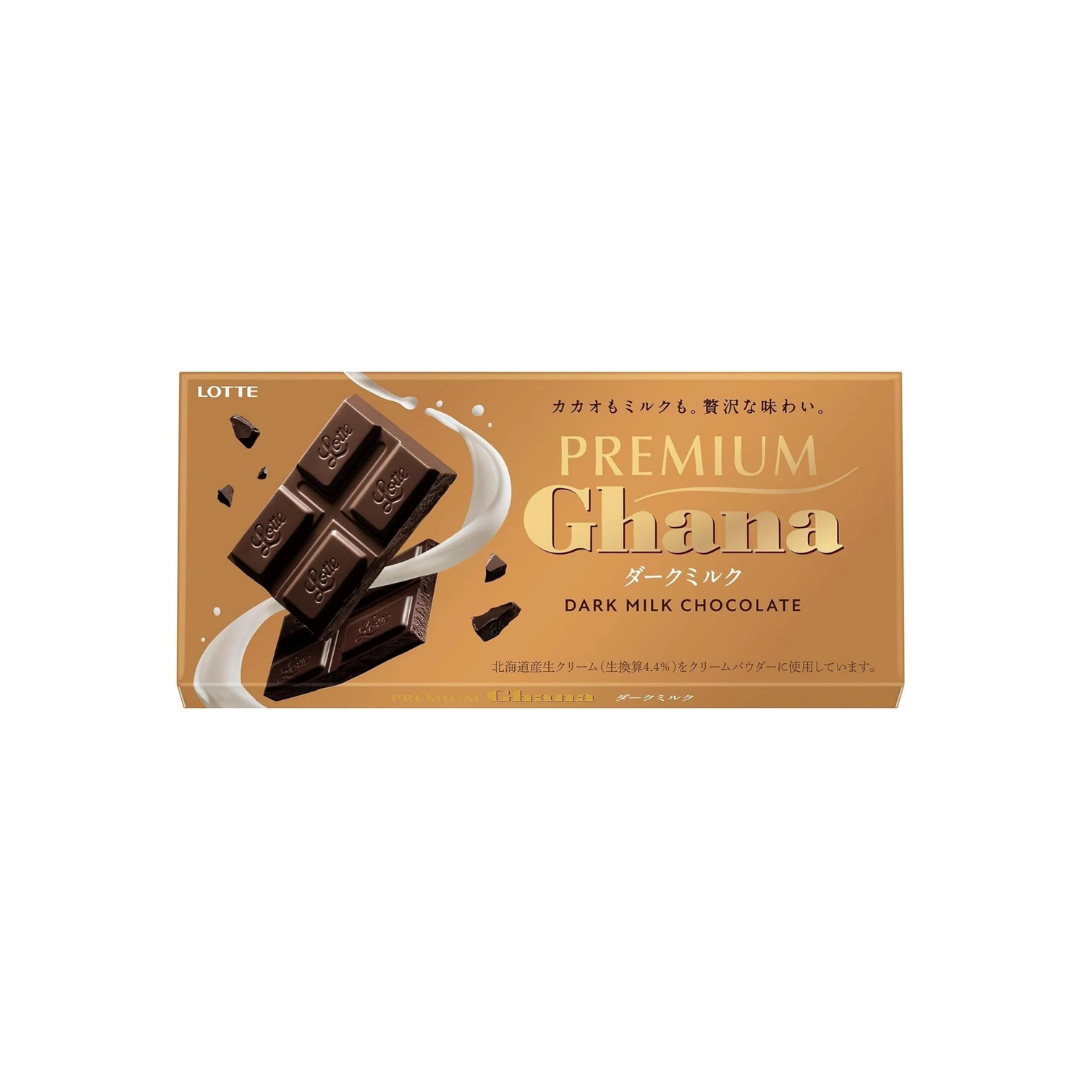 Lotte Premium Ghana Dark Milk Chcolate 70g | Pack of 2 | Made in Japan