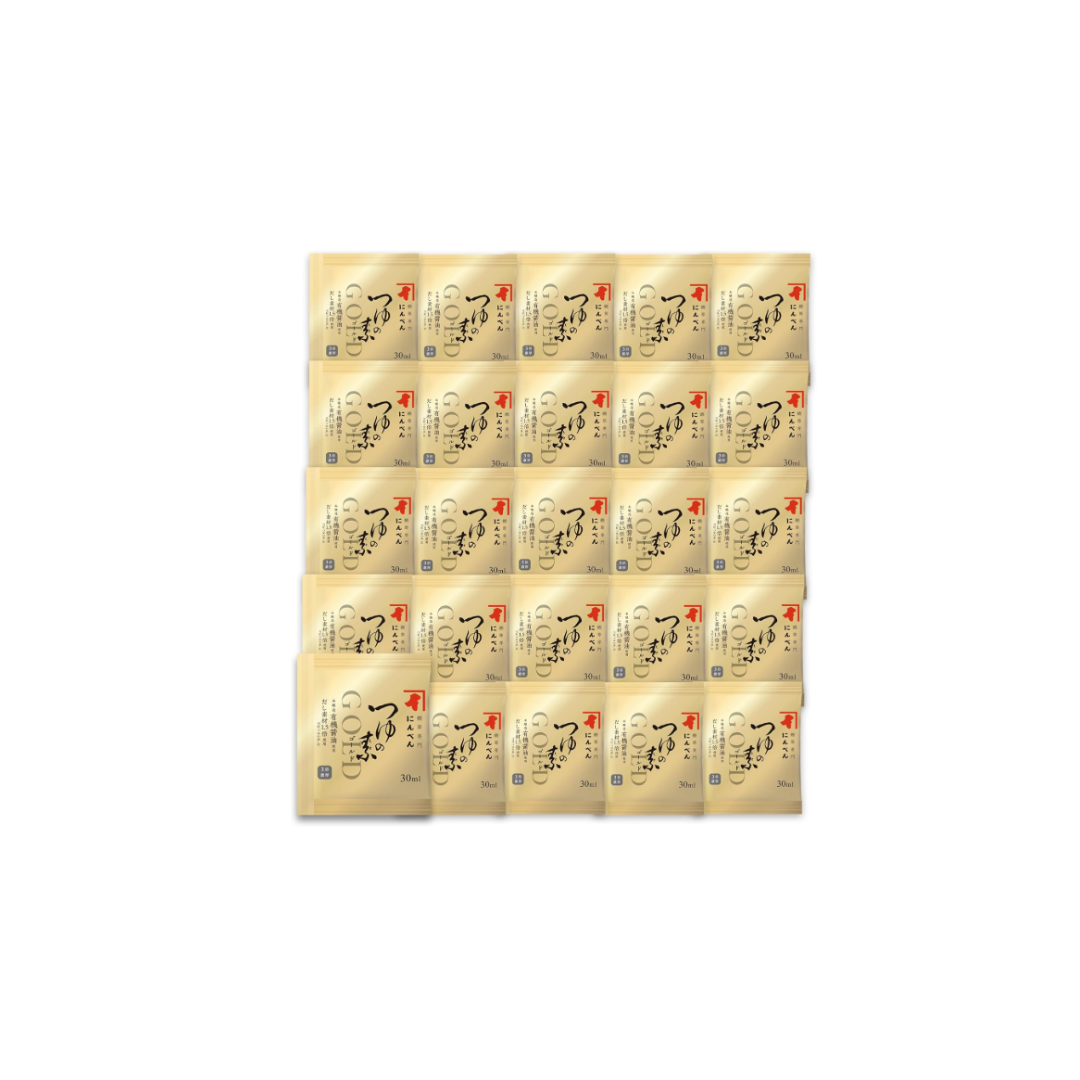 Ninben Tsuyu no Moto Gold – Triple Strength Mentsuyu, 30 ml x 25 Individually Packed Small Packets, Bonito &amp; Kelp, Large Capacity