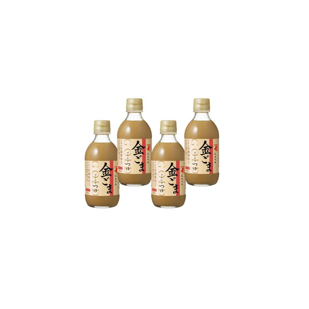 Niben Gold Tsuyu – Gold Sesame Gomatsuyu, Straight Type, 300 ml x 4, Bonito, Mackerel &amp; Kelp Noodle Soup, Since 1699