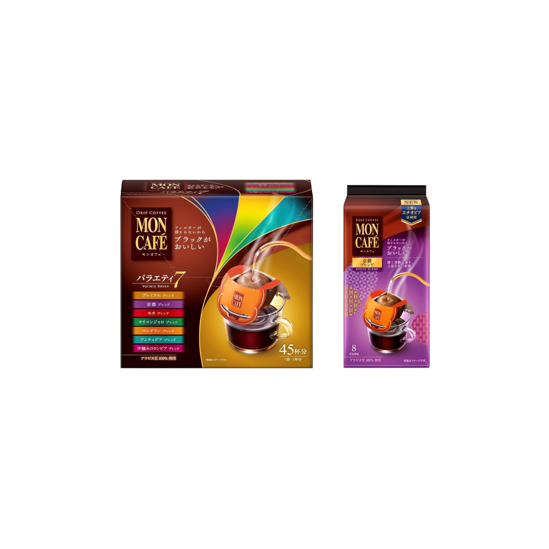 Mon Café Variety Set – 53 Drip Coffee Bags (45 Assorted + 8 Kyoto Blend)