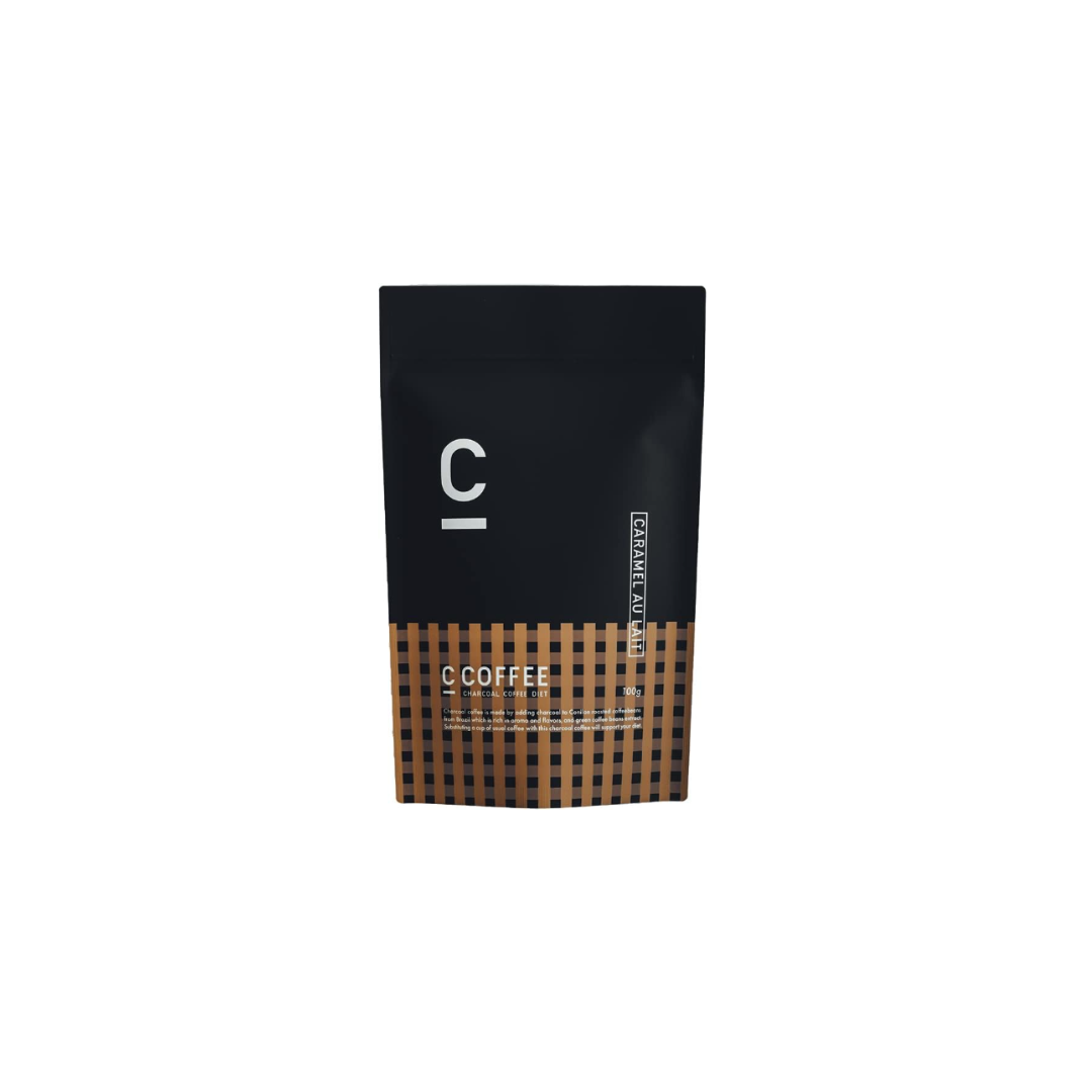 C COFFEE Caramel au Lait Charcoal Diet Coffee with MCT Oil – 3.5 oz (100 g)