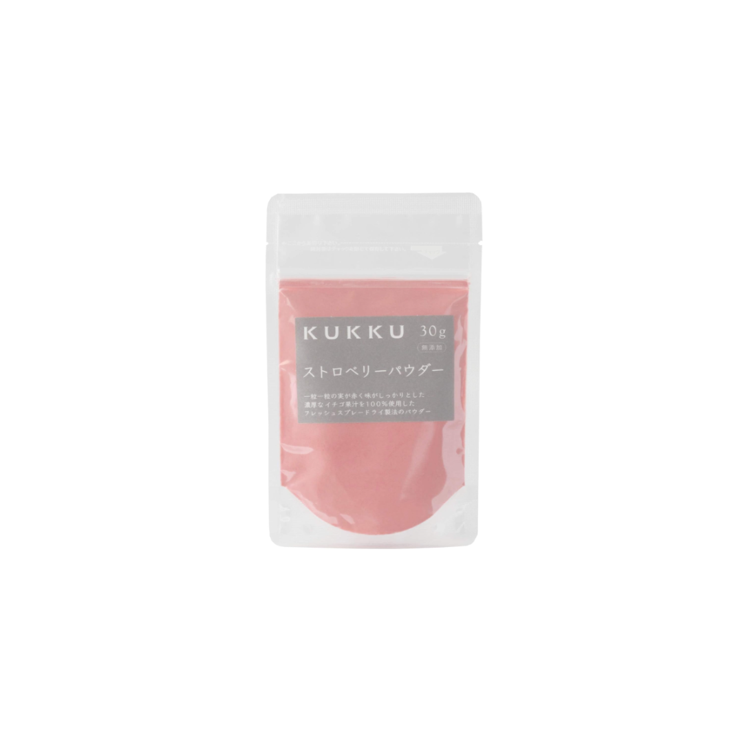 KUKKU Strawberry Powder (Additive-Free), 1.1 oz (30 g)