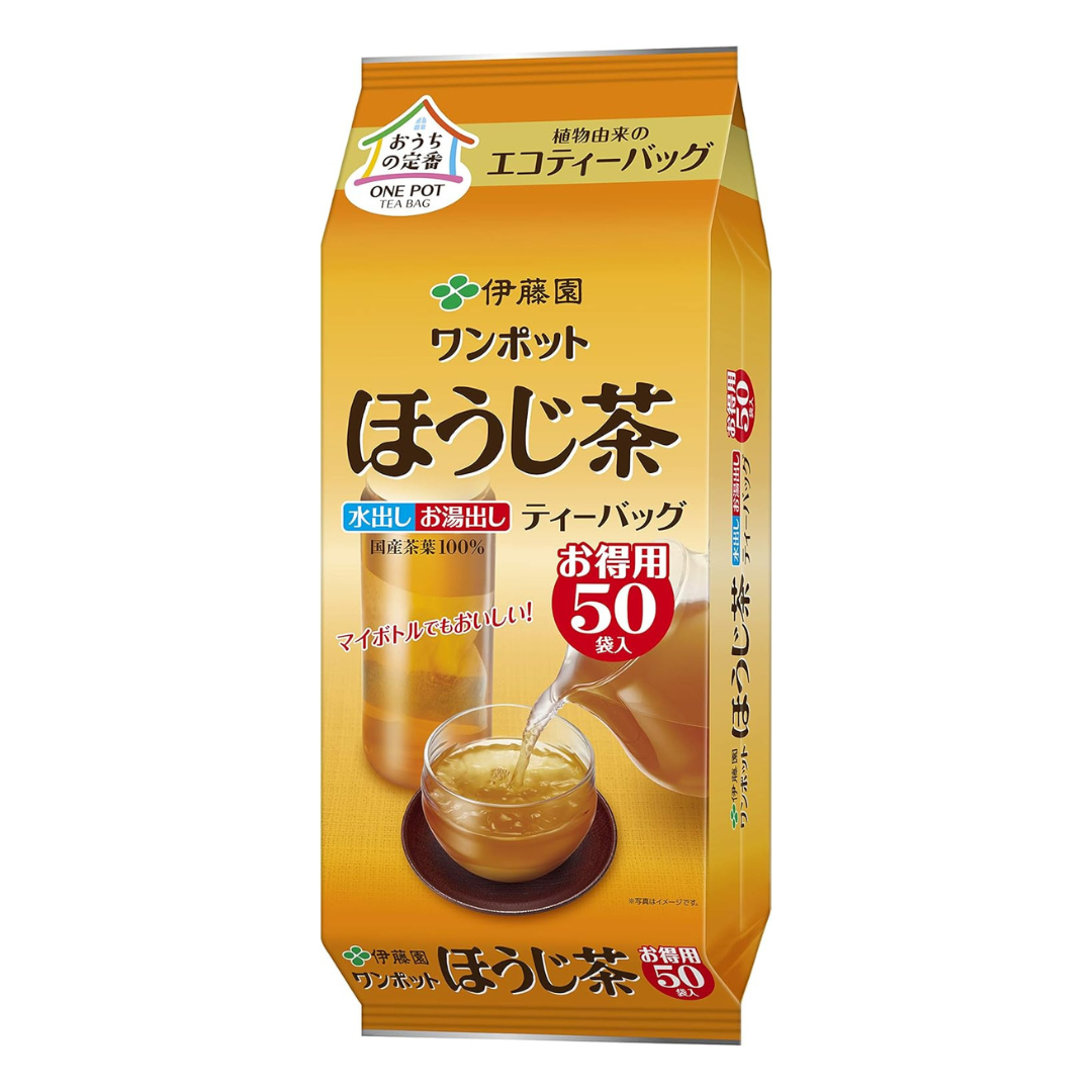 Itoen One Pot Hojicha Roasted Green Tea | Eco Tea Bags 3.5g x 50 Bags | Made in Japan