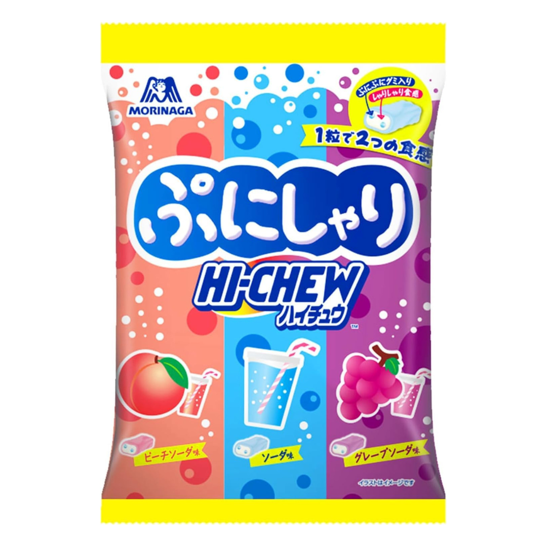 Morinaga Punishari High Chew Assortment, 2.4 oz (68 g) | Pack of 3 | Made in Japan
