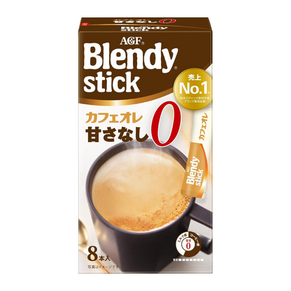 AGF Blendy Stick Cafe au Lait Unsweetened 8 Sticks | Made in Japan