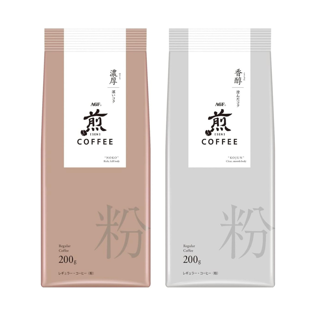 AGF Roasted Regular Coffee Powder Rich Flavor Comparison Set 200g x 2 Types | Made in Japan