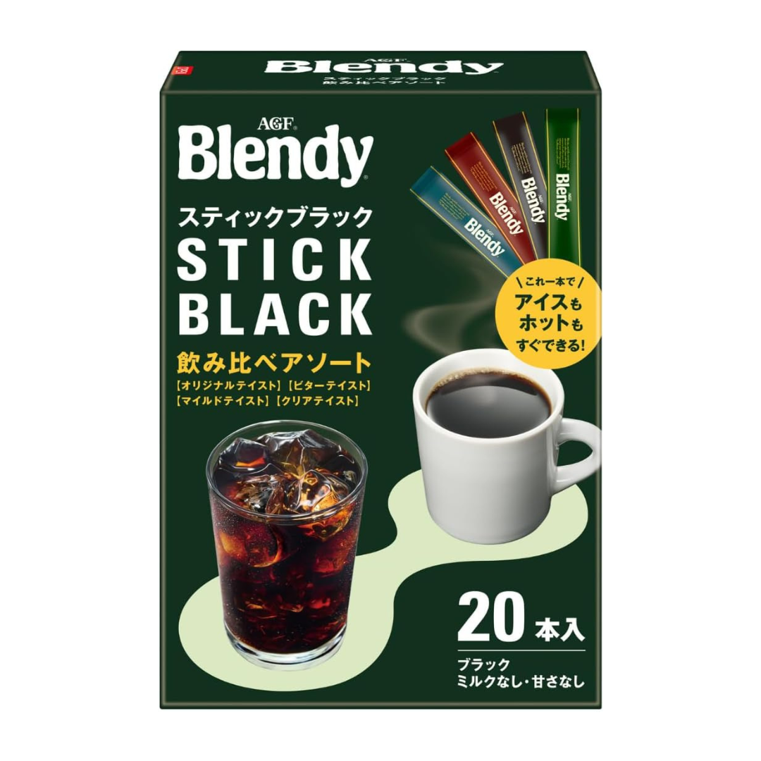 AGF Blendy Stick Black Tasting Assortment 20 sticks [Stick coffee] [Instant coffee] [Water-soluble coffee]
