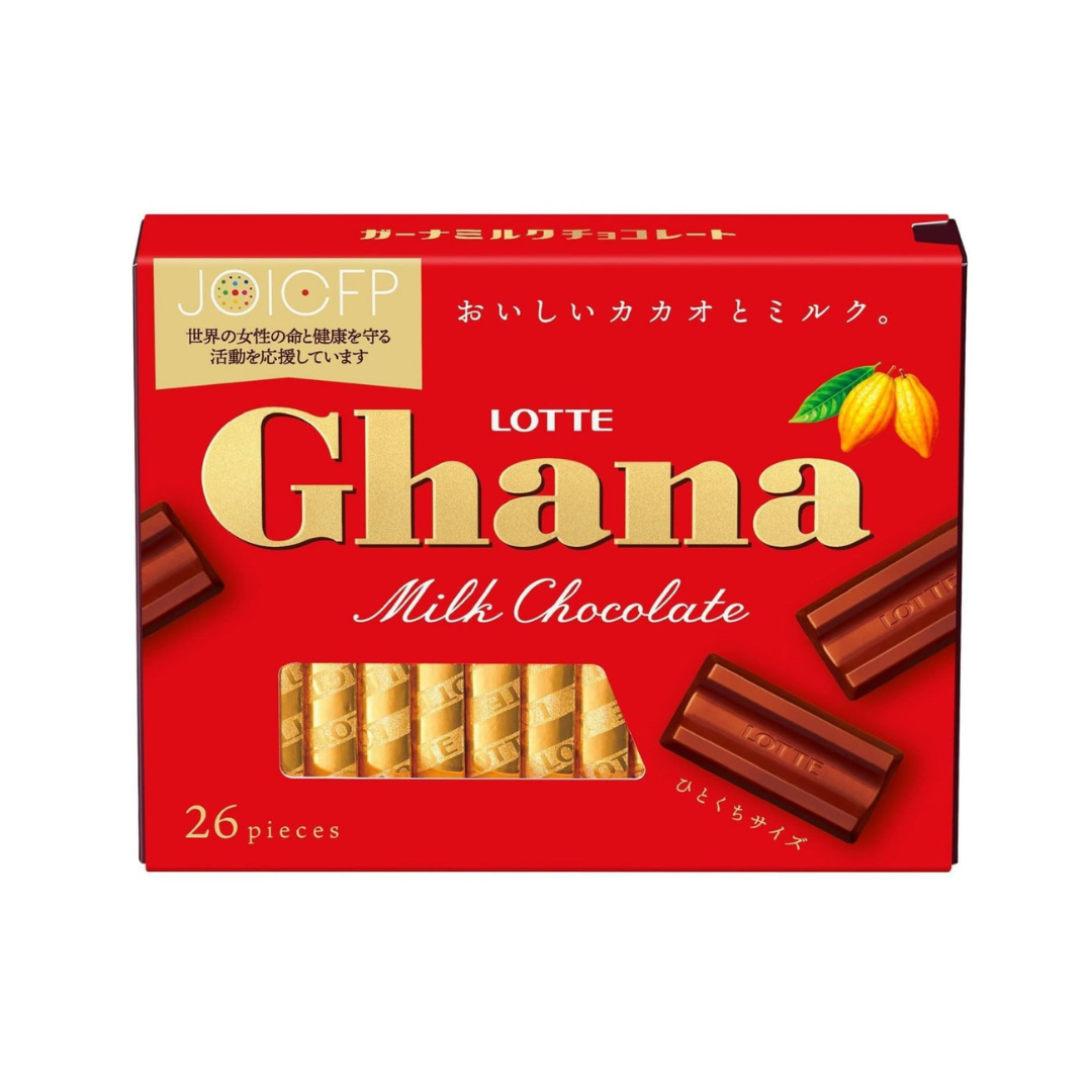 Lotte Ghana Milk Excellent 4.9 oz (119 g) (26 Pieces) | Pack of 2 | 26 Bite Sized Pieces in Each Box | Made in Japan | Japanese Chocolate | Japanese Sweets