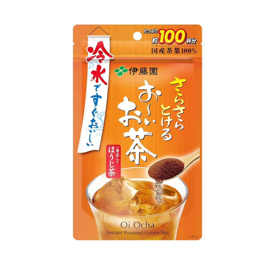Itoen Oi Ocha Hojicha Powder 80g Ziplock Bag Type | Roasted Green Tea Powder | Made in Japan