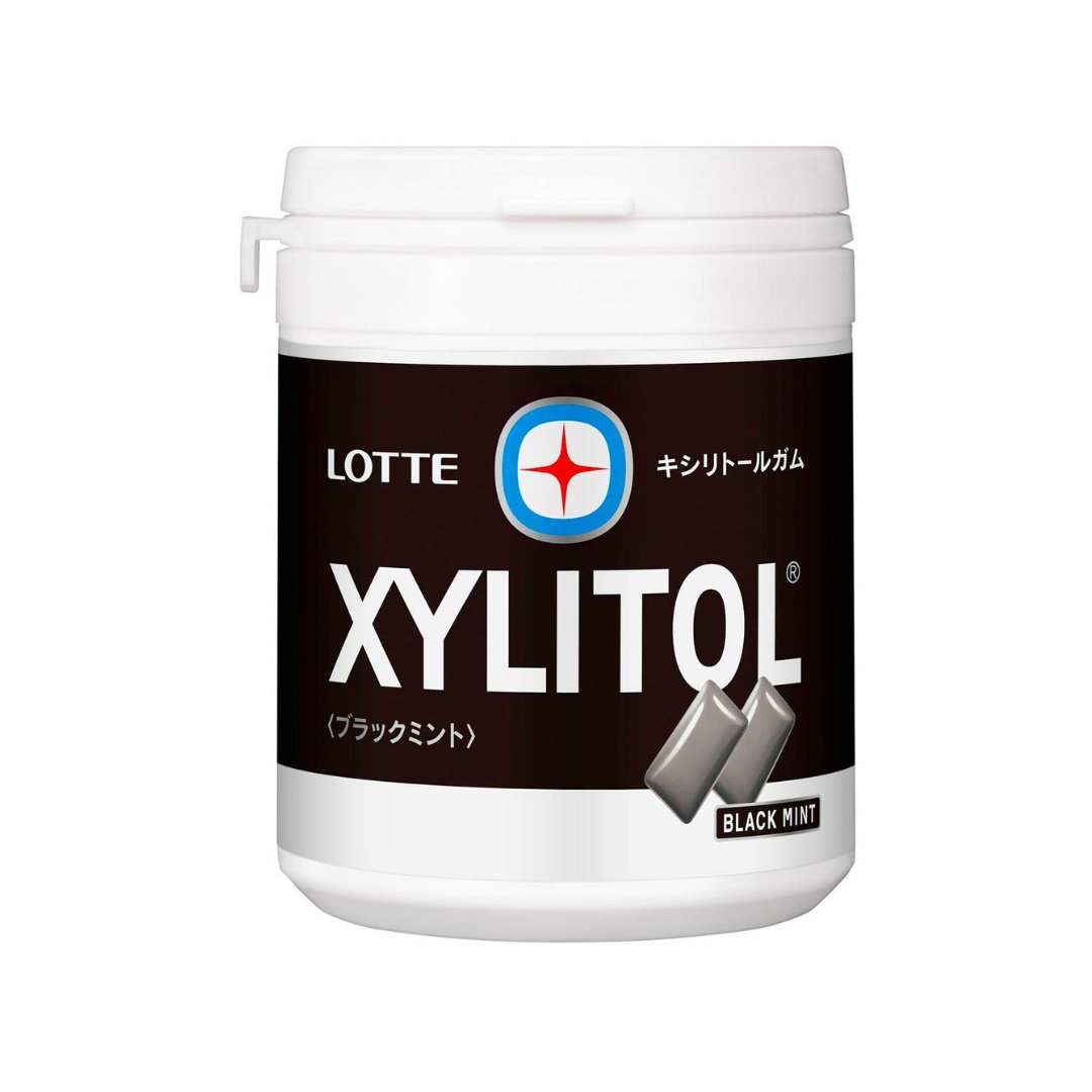 Lotte Xylitol Gum (Black Mint) Family Bottle 143g