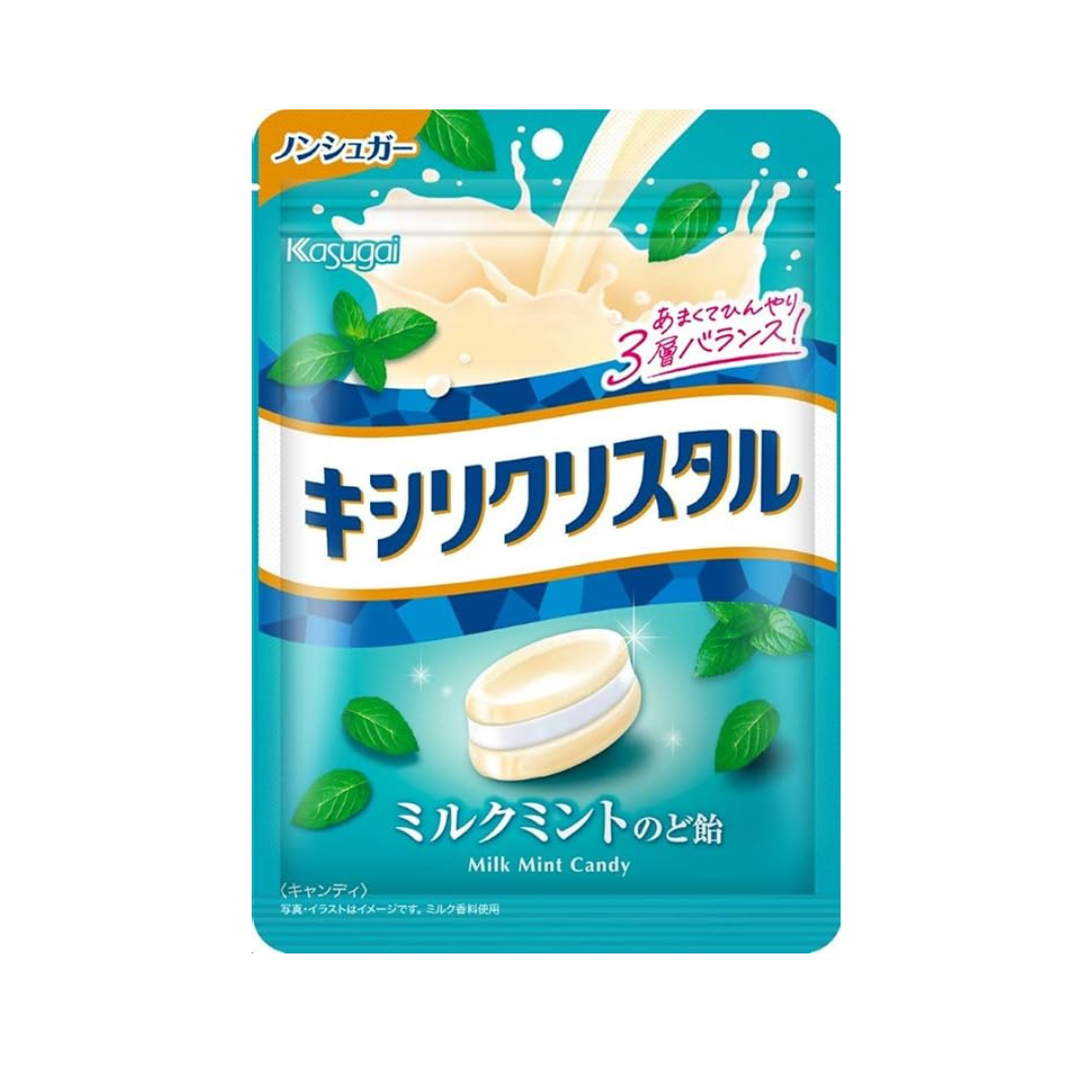 Kasugai Seika Kisyl Crystal Milk Mint Throat Candy (71 g) | Pack of 3 | Made in Japan