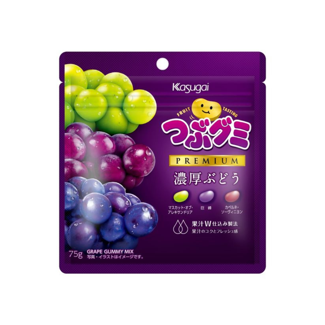 Kasugai Seika Tsuzu Gummy Premium Rich Grapes Candy (75 g) | Pack of 3 | Made in Japan