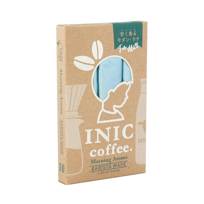 INIC coffee Morning Aroma Barista Made Sticks 10 sticks [The finest caffe latte] [Subtle sweetness of cane sugar] [The best powdered coffee] [The taste used by the world&