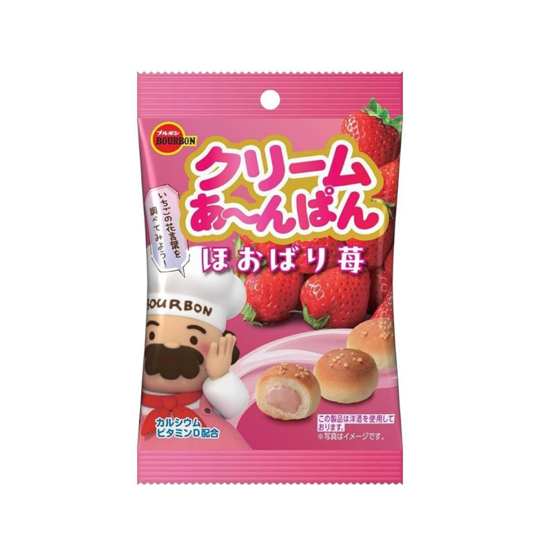 Bourbon Cream Anpanchobari Strawberry Bag 38g | Pack of 3 | Made in Japan