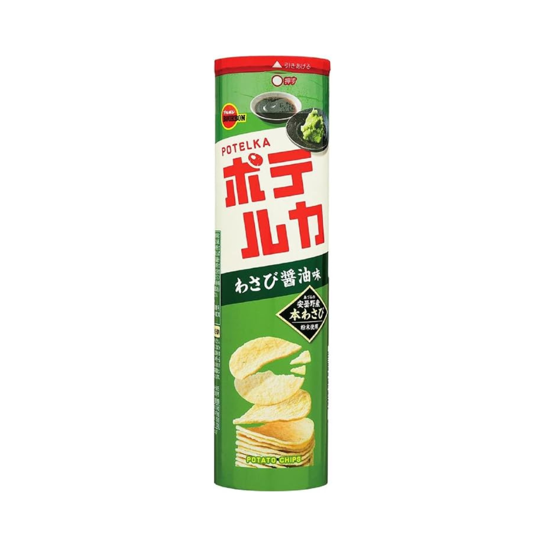 Bourbon Potelka Wasabi Soy Sauce Flavor 90g | Pack of 3 | Made in Japan